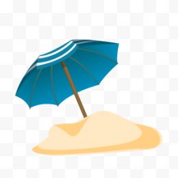 海滩大遮阳伞蓝色的夏天主题图标5