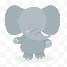 灰色的大象动物设计...
