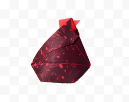 红色折纸母鸡