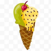 卡通水果冰淇淋