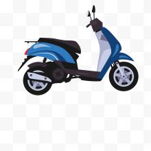 蓝色电动踏板电动车摩托车...