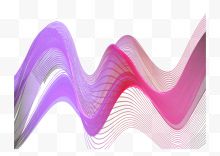 彩色曲线抽象线条矢量图