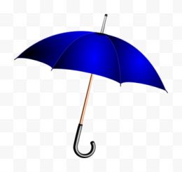 手绘蓝色雨伞