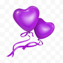紫色爱心气球