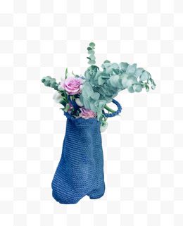 文艺风针织花瓶装饰花朵...