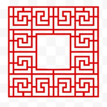 正方形中国传统纹样边框...