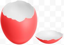 碎开的红色蛋壳