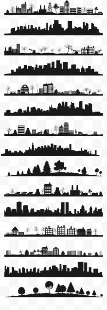 城市剪影建筑图形