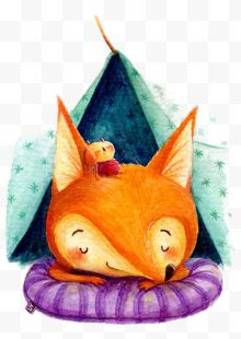 睡着的橙色狐狸