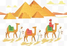 埃及沙漠骆驼商队