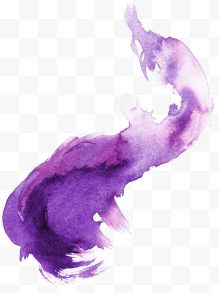 水彩紫色晕染图
