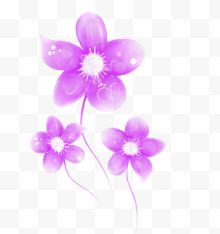 手绘三朵紫色小花