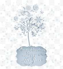 创意雪花树圣诞贺卡...