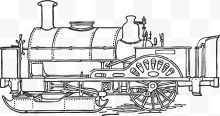 简单火车箱黑色线稿