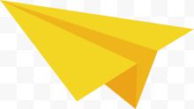黄色纸飞机矢量图