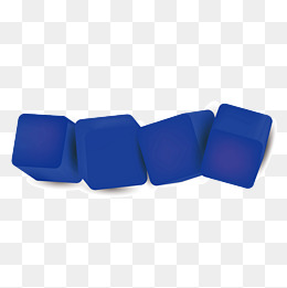 矢量蓝色立体排列方块方体...