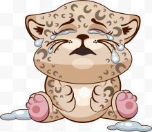 哭泣的卡通豹子