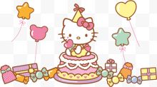 粉色凯特猫生日蛋糕