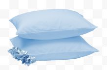 蓝色实物枕头