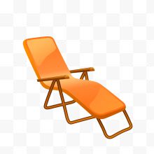 卡通橙色躺椅