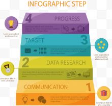商务彩色阶梯步骤图