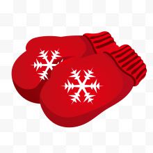 红色的圣诞节手套设计...