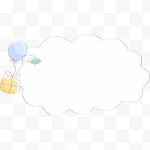 卡通手绘气球云朵边框