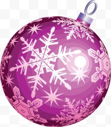 雪花图案紫色小球