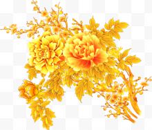 黄色牡丹花开艺术花朵