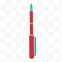 一支红蓝色卡通钢笔