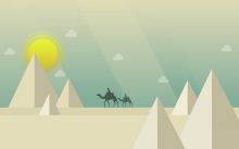 沙漠里的骆驼矢量图...
