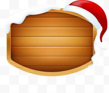 褐色圣诞帽木牌标志...