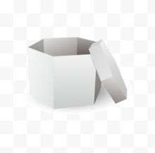 矢量盒子立体拟真白色六边...