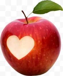 一个桃心红苹果
