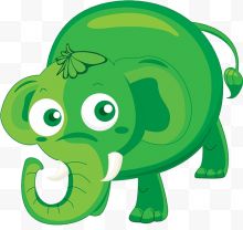 卡通绿色大象