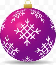 紫色雪花图案圣诞球