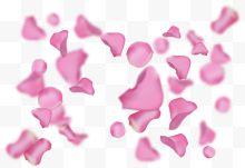 矢量手绘粉色花瓣