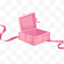 粉色手绘的礼盒包装...