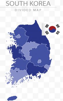 韩国国旗蓝色地图