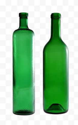 绿色玻璃的空瓶子