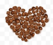 咖啡豆组合爱心矢量图...