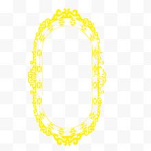 矢量黄色印花镂空竖边框