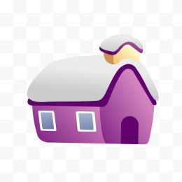 紫色瓦房的雪屋