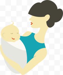 抱婴儿的女人卡通人物