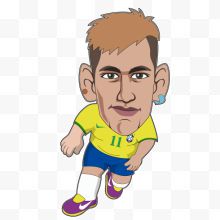 巴西世界杯手绘卡通球星矢...