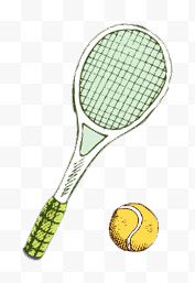 卡通网球拍与网球