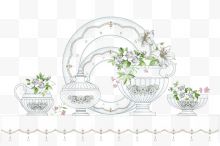 白色花盆装饰