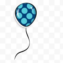 蓝黑色点状卡通漂浮气球...