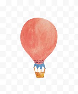 手绘水彩热气球