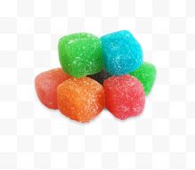 一堆彩色方形糖果
